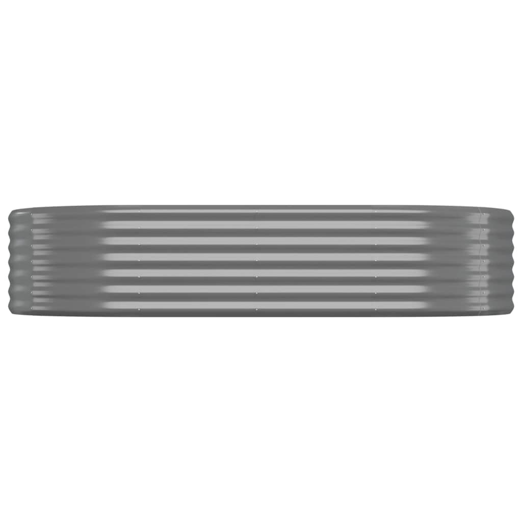 Boîte de planification de Vidaxl 175x100x36 cm en poudre et gris en acier recouvert