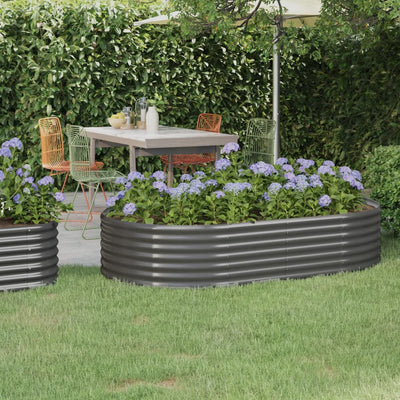 Boîte de planification de Vidaxl 175x100x36 cm en poudre et gris en acier recouvert
