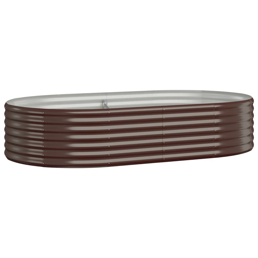Boîte de planification Vidaxl 175x100x36 cm en poudre et en acier recouvert de brun