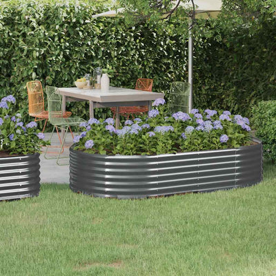 Vidaxl Planning Box 175x100x36 cm en poudre et en acier recouvert d'anthracite -colored