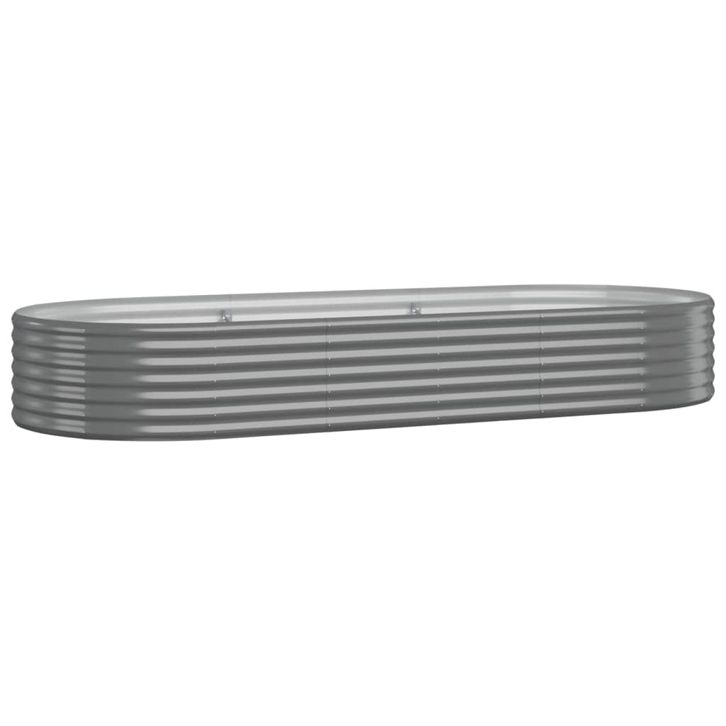 Boîte de planification Vidaxl 249x100x36 cm en poudre-gris en acier recouvert