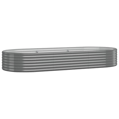 Boîte de planification Vidaxl 249x100x36 cm en poudre-gris en acier recouvert