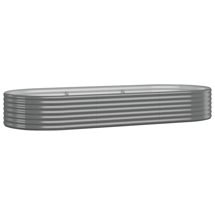 Boîte de planification Vidaxl 249x100x36 cm en poudre-gris en acier recouvert
