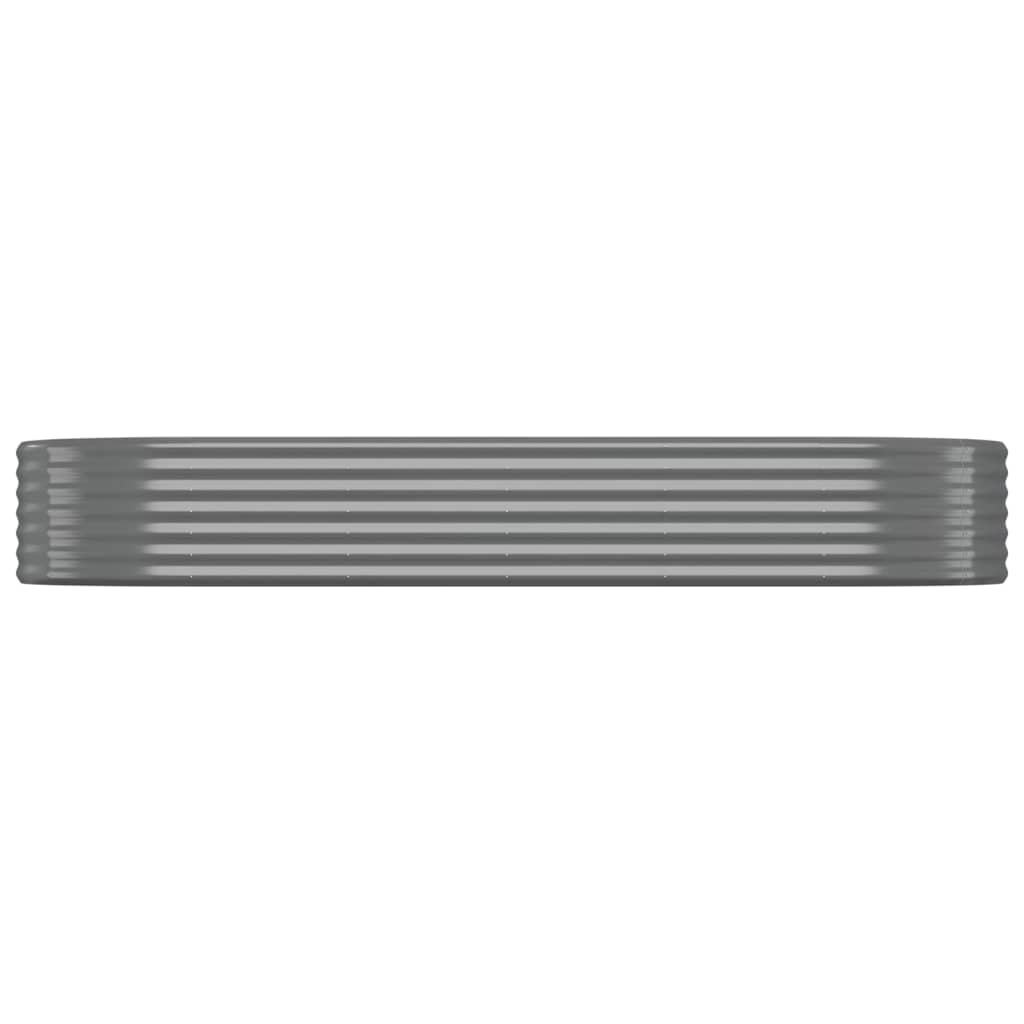 Boîte de planification Vidaxl 249x100x36 cm en poudre-gris en acier recouvert