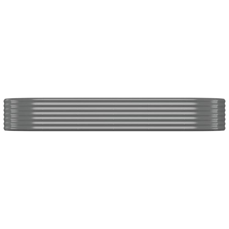 Boîte de planification Vidaxl 249x100x36 cm en poudre-gris en acier recouvert
