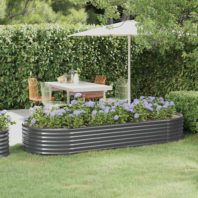 Boîte de planification Vidaxl 249x100x36 cm - Anthracite en acier recouvert de