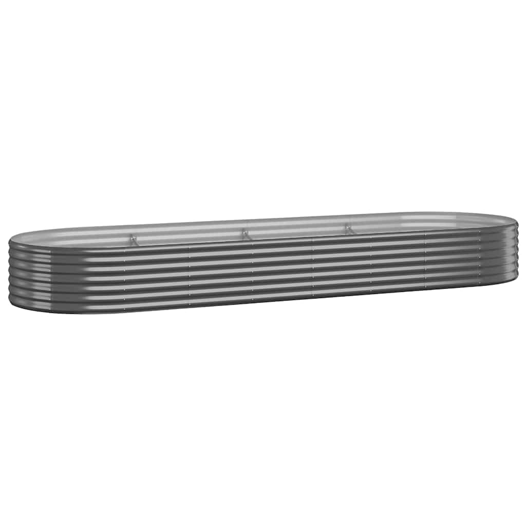 Vidaxl Planter 322x100x36 cm en poudre à anthracite en acier recouvert de