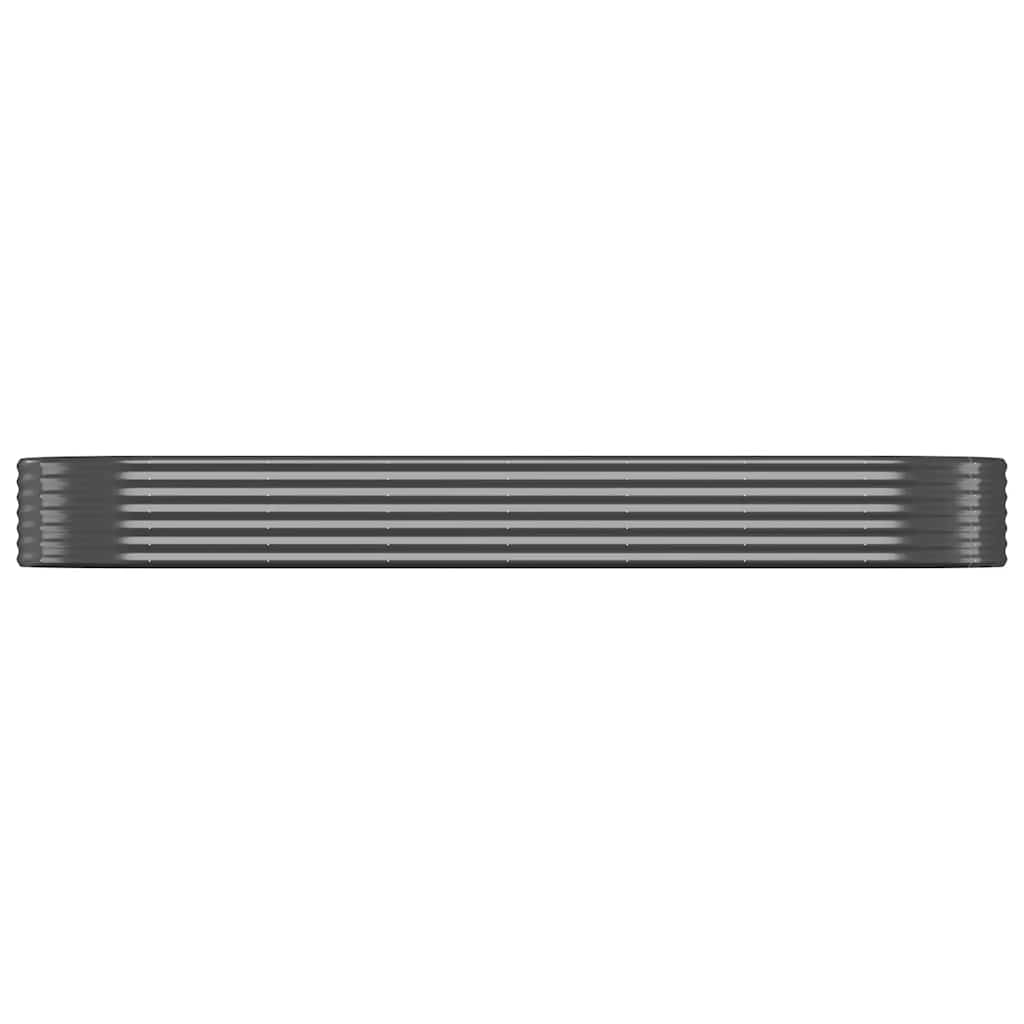 Vidaxl Planter 322x100x36 cm en poudre à anthracite en acier recouvert de