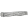 Vidaxl planteur 322x100x36 cm en poudre en poudre en argent en acier coloré