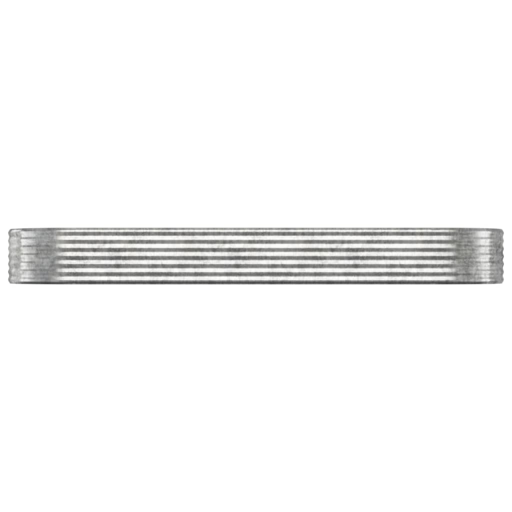 Vidaxl planteur 322x100x36 cm en poudre en poudre en argent en acier coloré