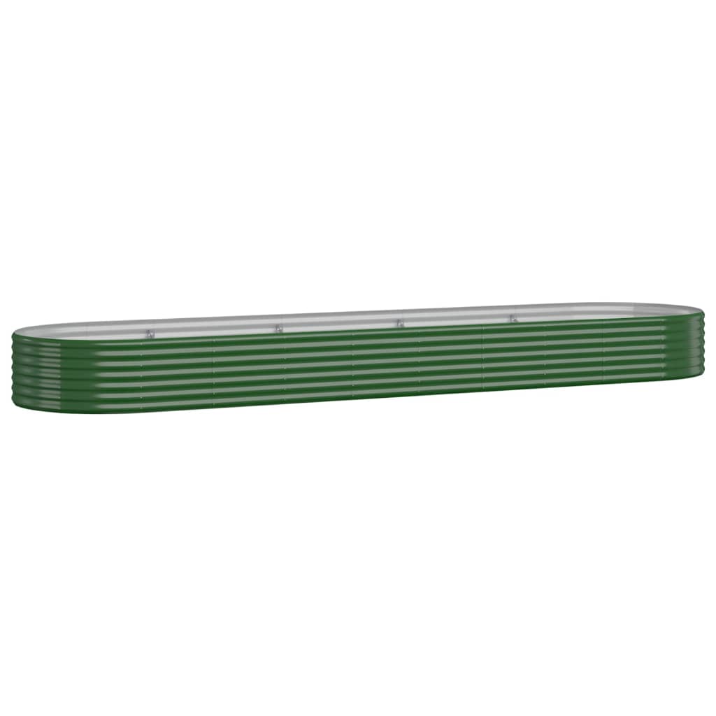Vidaxx jardinière 396x100x36 cm acier galvanisé vert