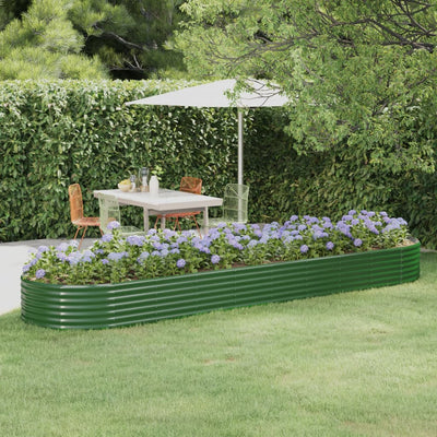Vidaxx jardinière 396x100x36 cm acier galvanisé vert