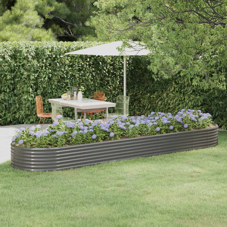 Vidaxx jardinière 396x100x36 cm acier galvanisé gris