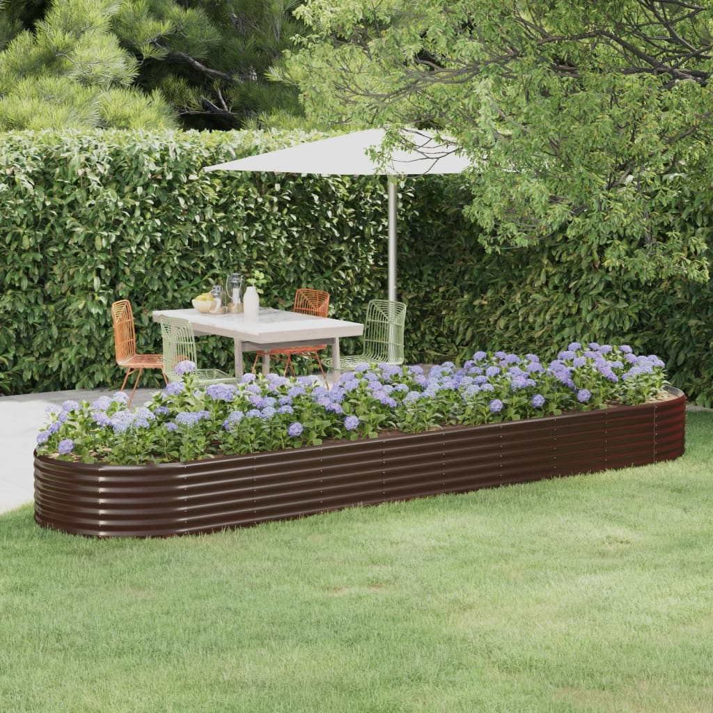 Vidaxx jardinière 396x100x36 cm acier galvanisé marron
