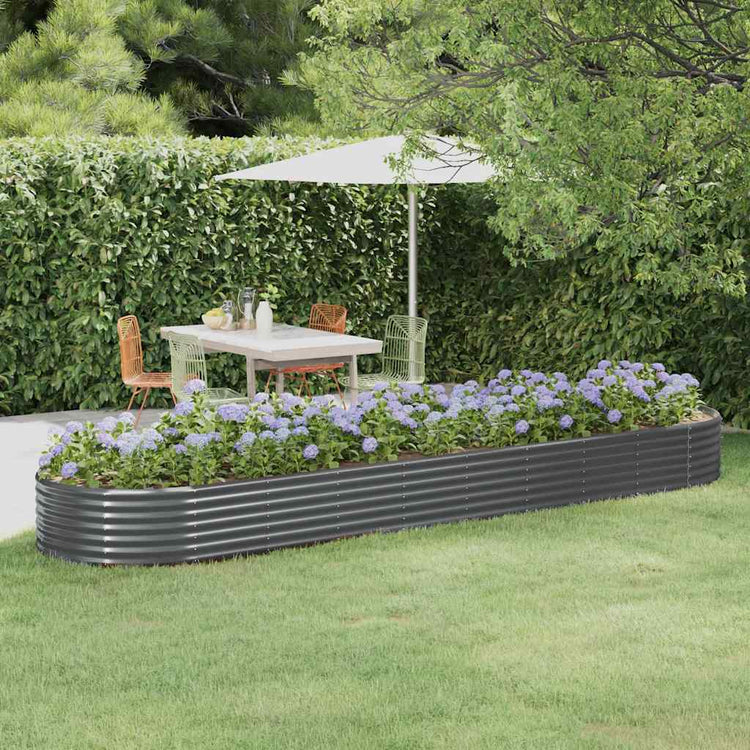 Jardinière Vidaxx 396x100x36 cm acier galvanisé anthracite