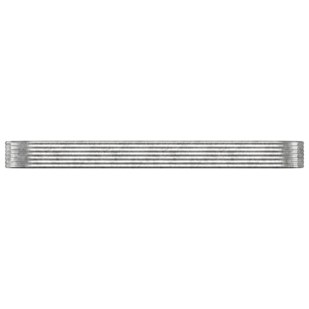 Boîte de planification Vidaxl 396x100x36 cm en poudre en poudre en argent en acier coloré