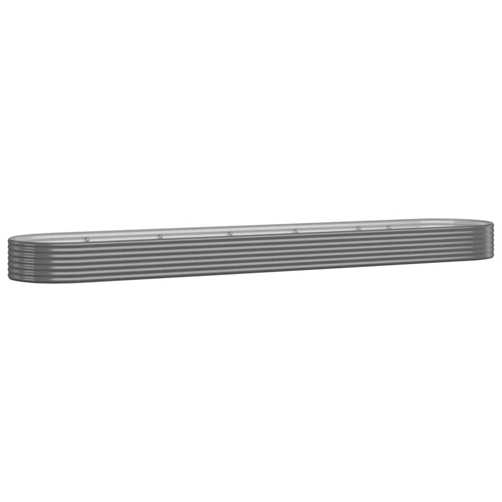 Boîte de planification Vidaxl 507x100x36 cm en poudre-gris en acier recouvert