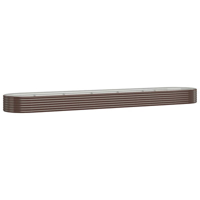 Boîte de planification Vidaxl 507x100x36 cm en poudre et en acier recouvert de brun
