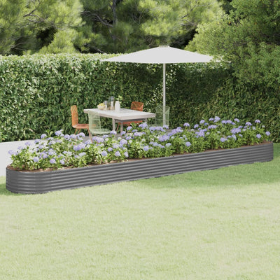 Vidaxx jardinière 544x100x36 cm acier galvanisé gris