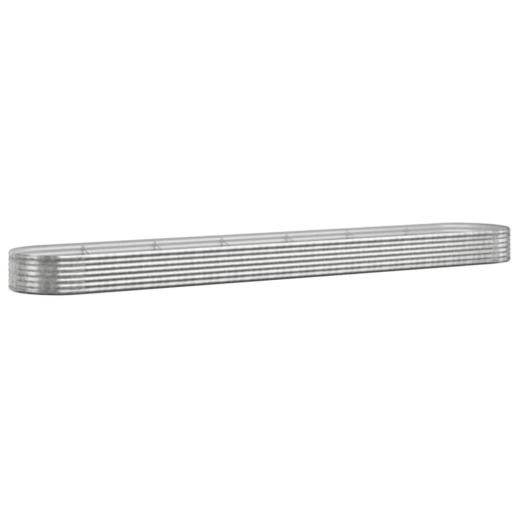 Boîte de planification Vidaxl 544x100x36 cm en poudre en acier couché en argent coloré