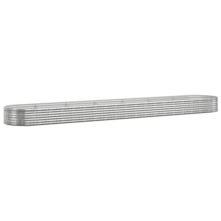 Boîte de planification Vidaxl 544x100x36 cm en poudre en acier couché en argent coloré