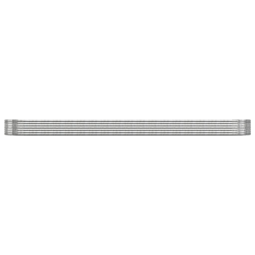 Boîte de planification Vidaxl 544x100x36 cm en poudre en acier couché en argent coloré