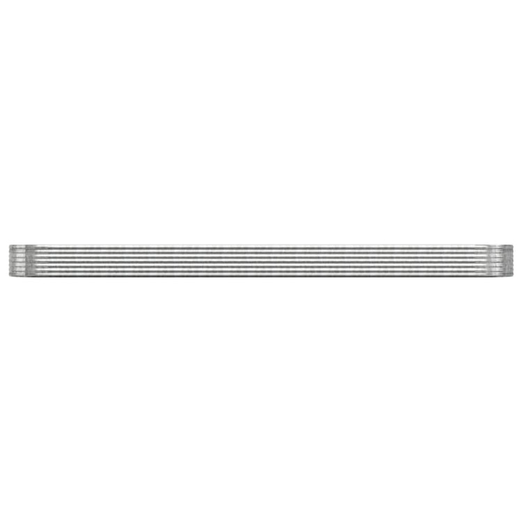 Boîte de planification Vidaxl 544x100x36 cm en poudre en acier couché en argent coloré