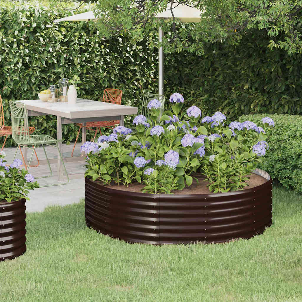 Vidaxx jardinière 140x140x36 cm acier galvanisé marron