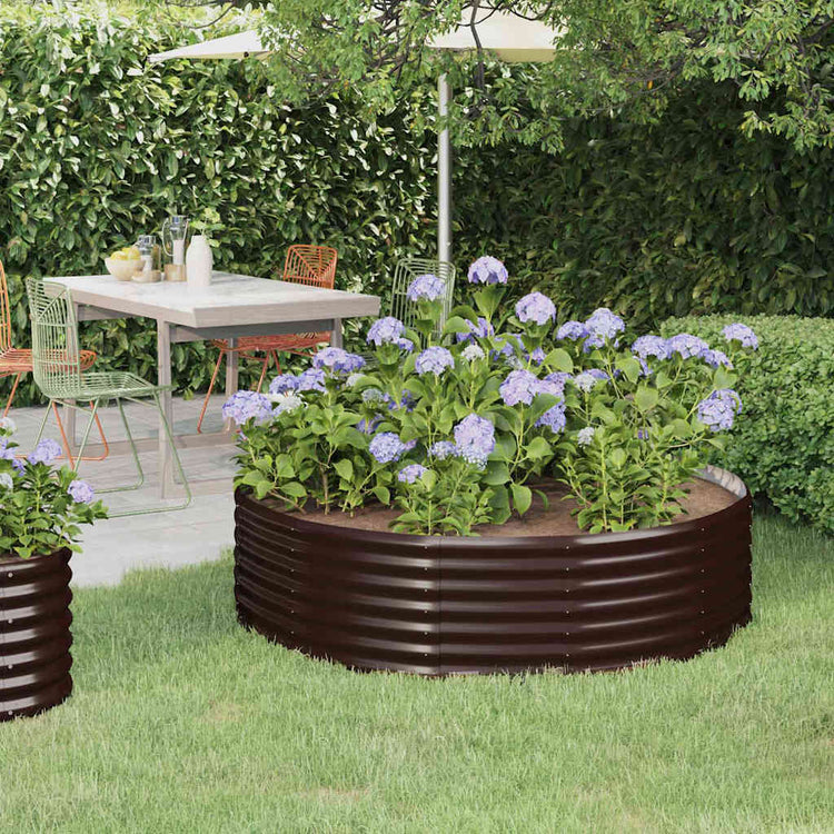 Vidaxx jardinière 140x140x36 cm acier galvanisé marron