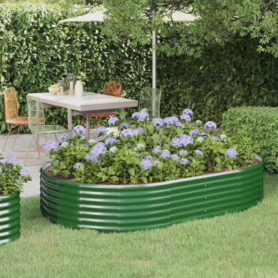 Vidaxx jardinière 214x140x36 cm acier galvanisé vert