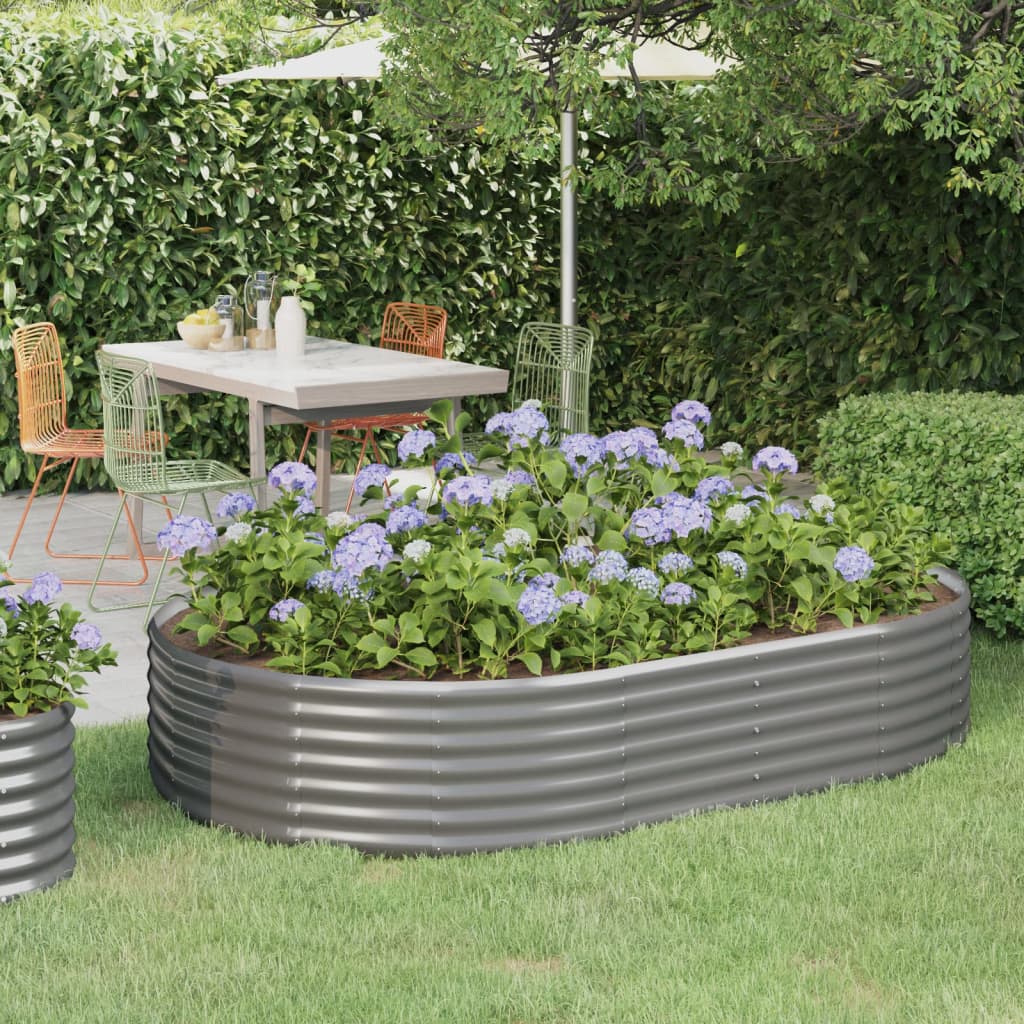 Vidaxx jardinière 214x140x36 cm acier galvanisé gris