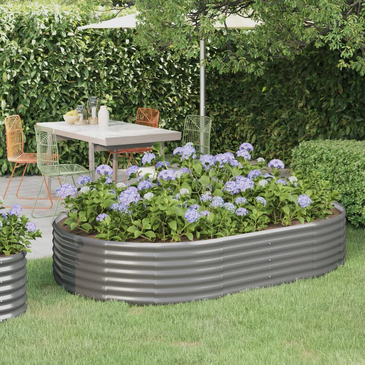 Vidaxx jardinière 214x140x36 cm acier galvanisé gris