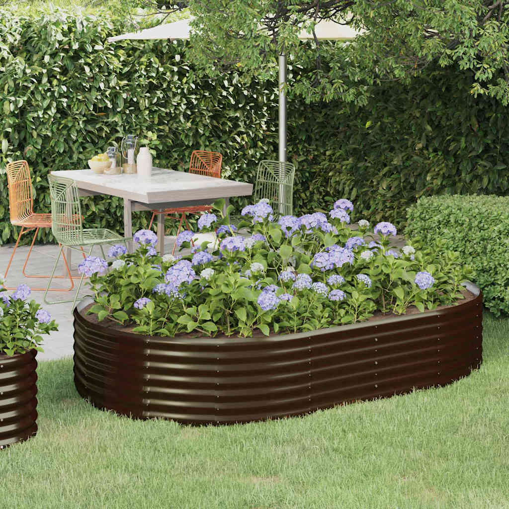 Vidaxx jardinière 214x140x36 cm acier galvanisé marron