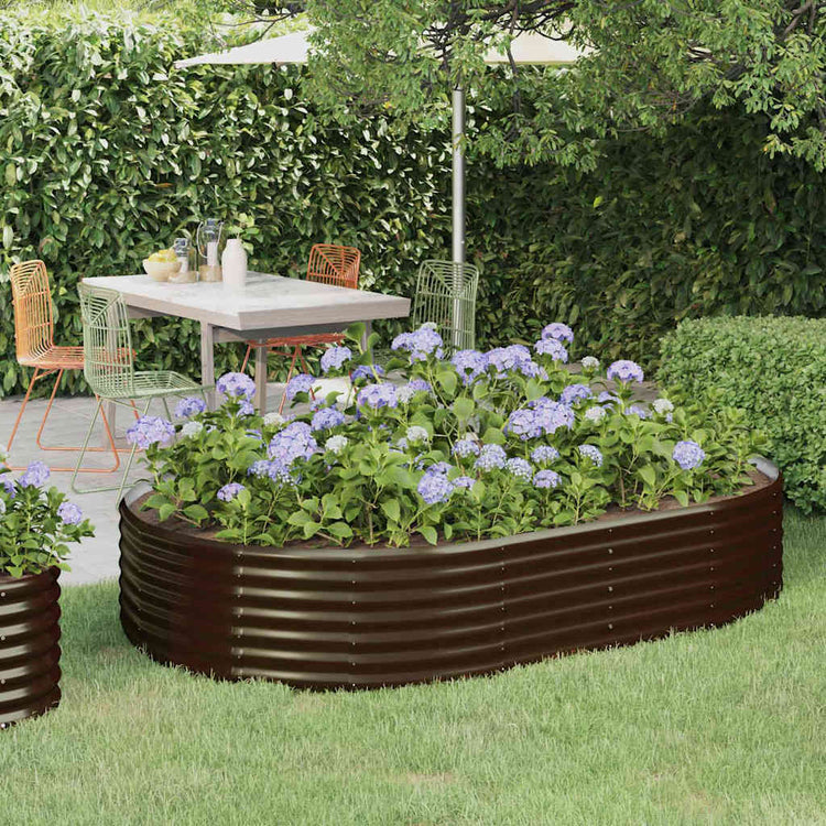 Vidaxx jardinière 214x140x36 cm acier galvanisé marron