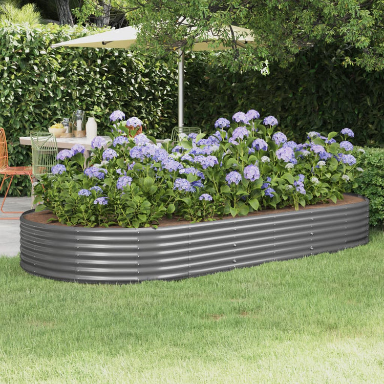 Vidaxx jardinière 296x140x36 cm acier galvanisé gris