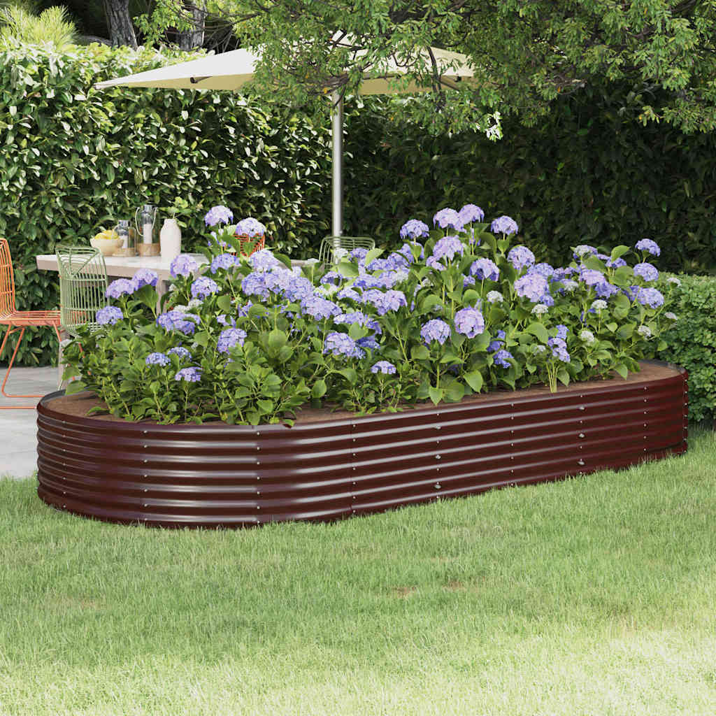 Vidaxx jardinière 296x140x36 cm acier galvanisé marron