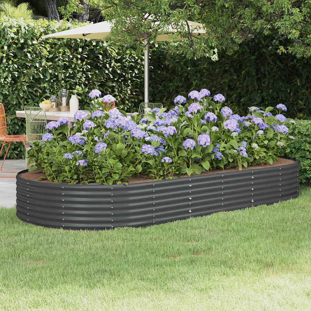 Vidaxx bac de jardin surélevé acier galvanisé 296x140x36 cm anthracite