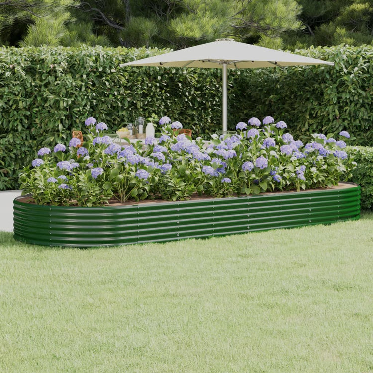Vidaxx jardinière 373x140x36 cm acier galvanisé vert