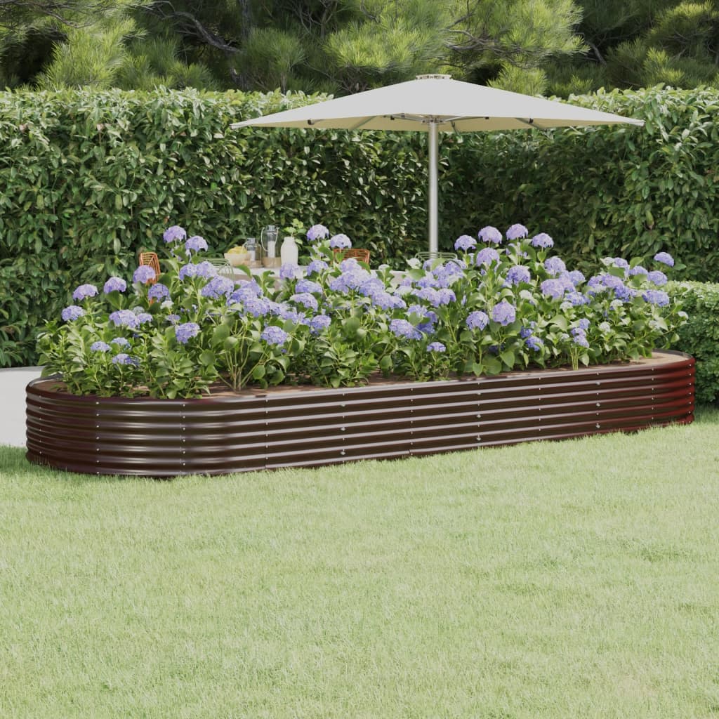 Vidaxx jardinière 373x140x36 cm acier galvanisé marron