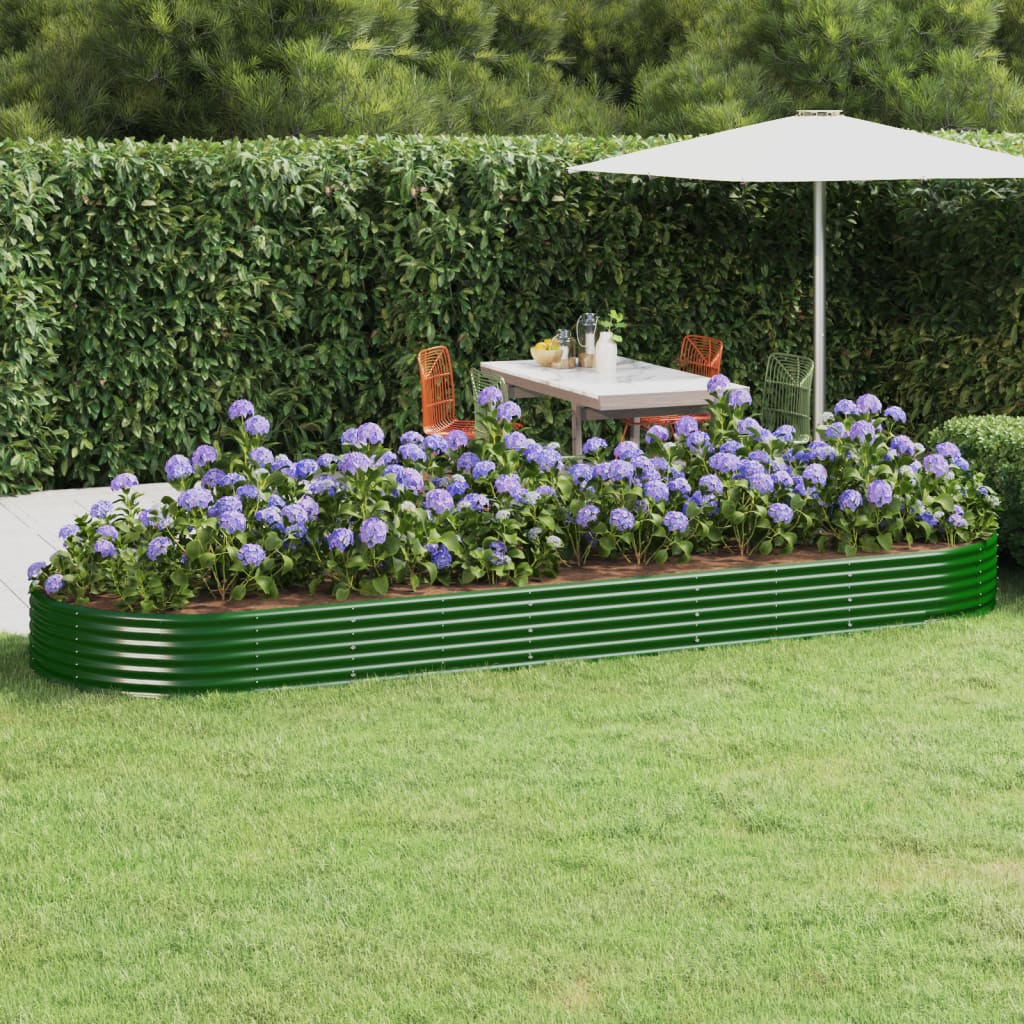 Vidaxx jardinière 450x140x36 cm acier galvanisé vert