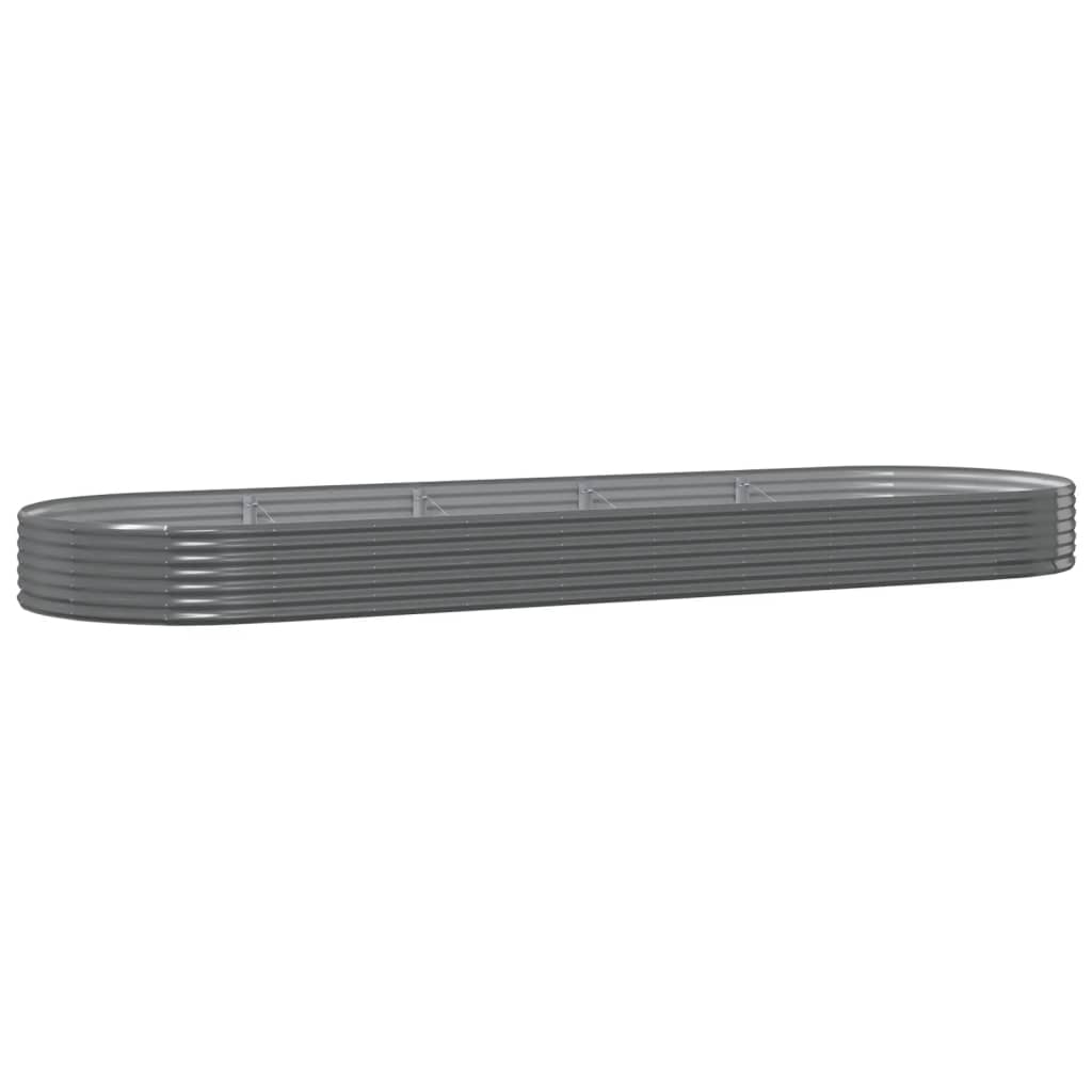 Boîte de planification de Vidaxl 450x140x36 cm en poudre et gris en acier recouvert