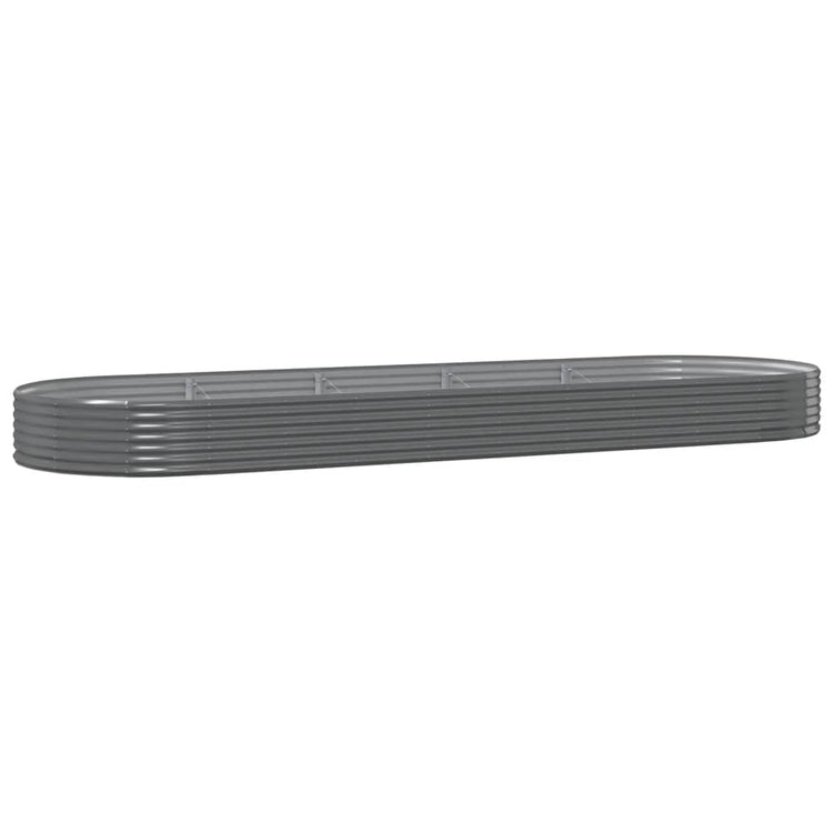 Boîte de planification de Vidaxl 450x140x36 cm en poudre et gris en acier recouvert