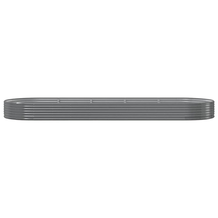 Boîte de planification de Vidaxl 450x140x36 cm en poudre et gris en acier recouvert