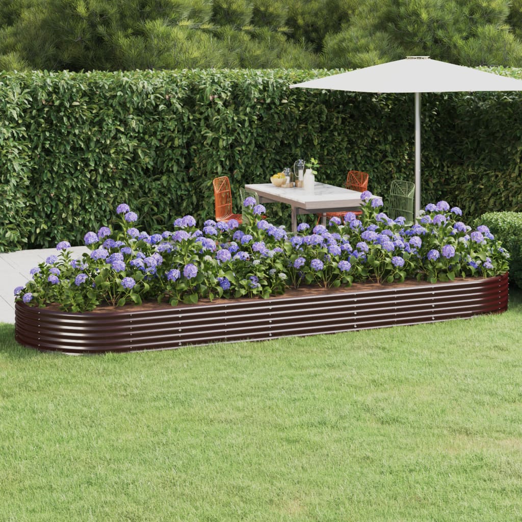 Vidaxx jardinière 450x140x36 cm acier galvanisé marron