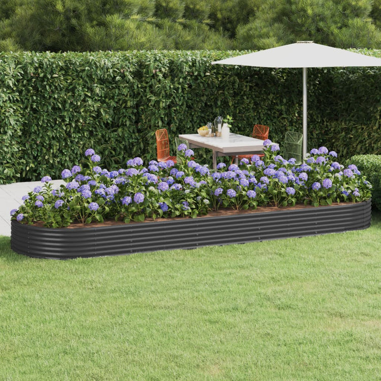 Jardinière Vidaxx 450x140x36 cm acier galvanisé anthracite