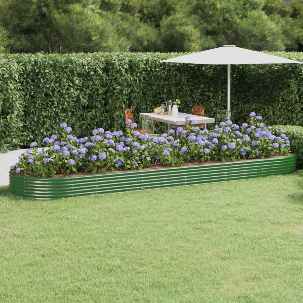 Vidaxx jardinière 523x140x36 cm acier galvanisé vert