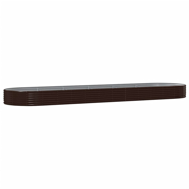 Boîte de planification Vidaxl 523x140x36 cm en poudre en poudre brun