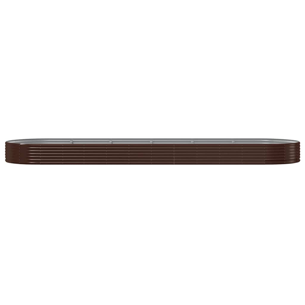 Boîte de planification Vidaxl 523x140x36 cm en poudre en poudre brun
