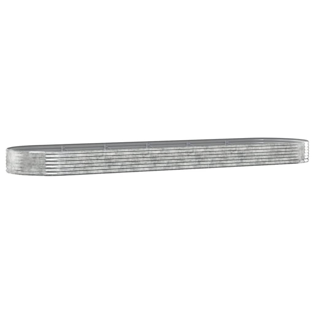 Vidaxl planteur 523x140x36 cm en poudre en poudre en argent en acier coloré