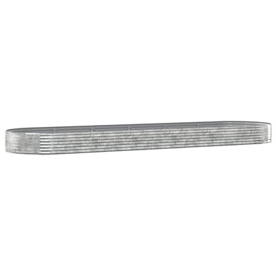 Vidaxl planteur 523x140x36 cm en poudre en poudre en argent en acier coloré